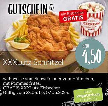 XXXLutz Schnitzel mit gratis Eisbacher
