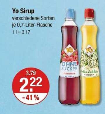 Yo Sirup verschiedene Sorten je 0,7-Liter-Flasche