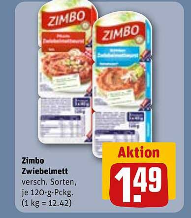 Zimbo Zwiebelmett, verschiedene Sorten, je 120-g-Pckg.