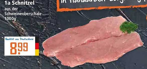 1a Schnitzel aus der Schweineoberschale 1000g