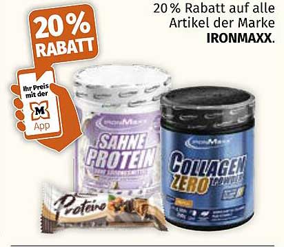 20% Rabatt auf alle Artikel der Marke IRONMAXX.