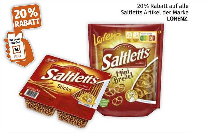 20% Rabatt auf alle Saltletts Artikel der Marke LORENZ.