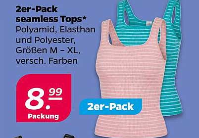 2er-Pack seamless Tops* Polyamid, Elasthan und Polyester, Größen M – XL, versch. Farben