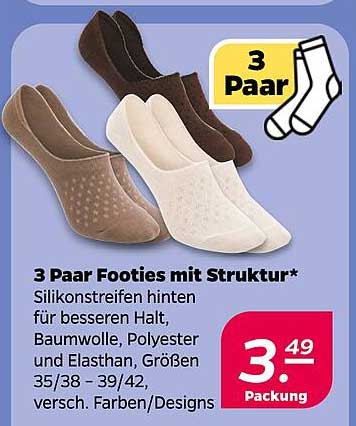 3 Paar Footies mit Struktur*