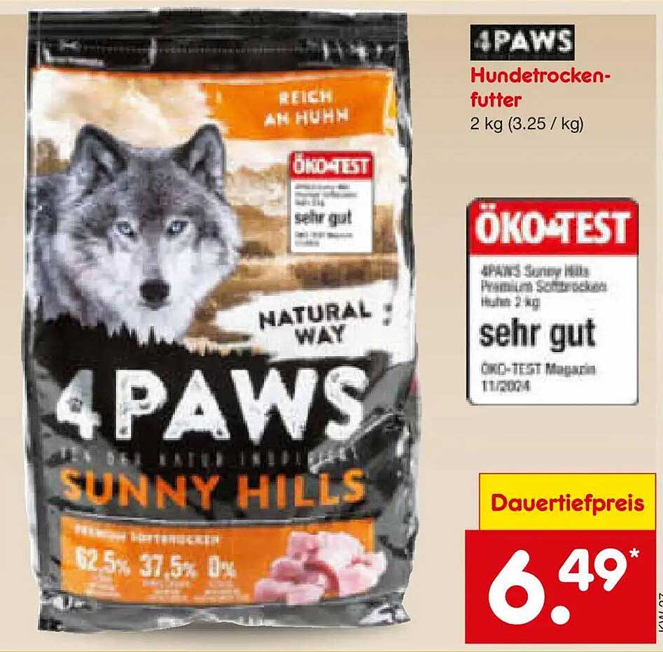 4 PAWS Hundetrockenfutter Sunny Hills