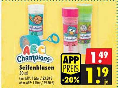 ABC Champions Seifenblasen 50 ml