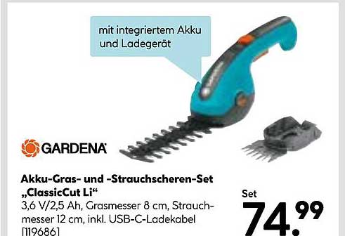 Akku-Gras- und Strauchscheren-Set „ClassicCut Li“
