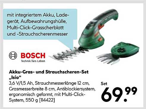 Akku-Gras- und Strauchscheren-Set „Isio“