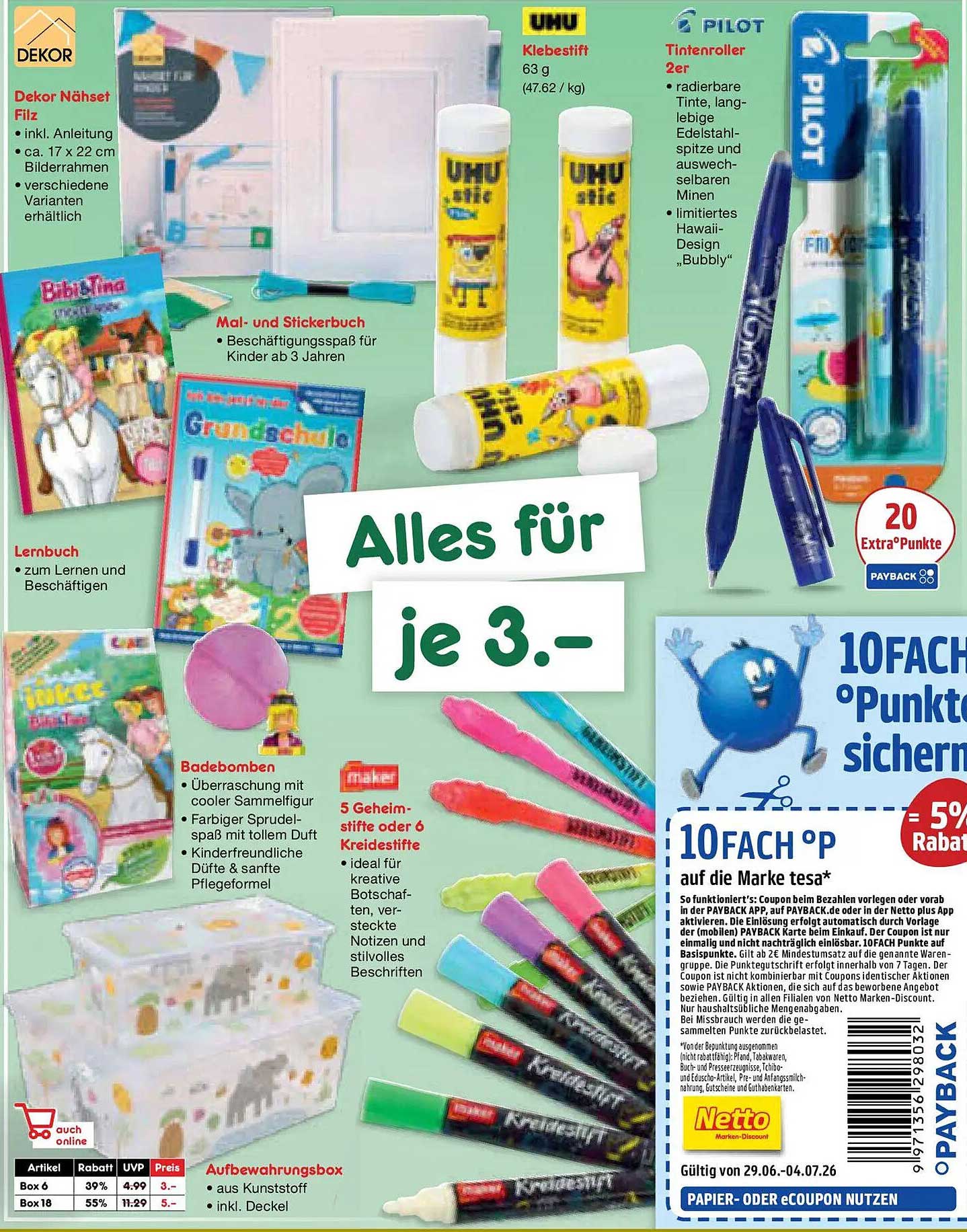 Alles für je 3.-
