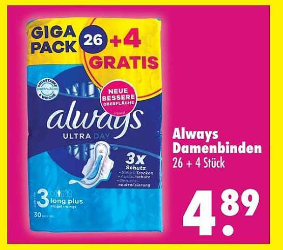 Always Damenbinden 26 + 4 Stück