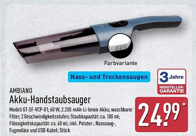 AMBIANO Akku-Handstaubsauger