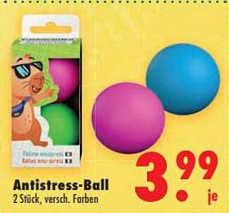 Antistress-Ball 2 Stück, versch. Farben