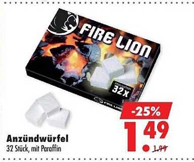 Anzündwürfel 32 Stück, mit Paraffin
