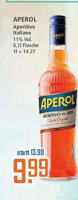 APEROL Aperitivo Italiano 11% Vol. 0,7l Flasche