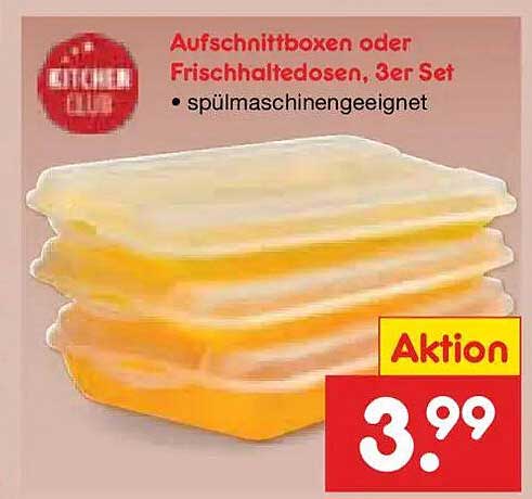 Aufschnittboxen oder Frischhaltedosen, 3er Set