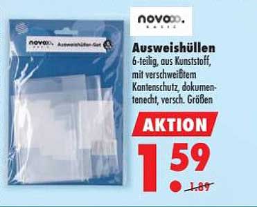 Ausweishüllen 6-teilig, aus Kunststoff, mit verschweißtem Kantenschutz, dokumentenecht, versch. Größen