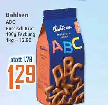 Bahlsen ABC Russisch Brot 100g Packung 1kg = 12.90