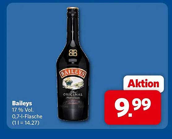 Baileys 17 % Vol. 0,7-l-Flasche (1 l = 14.27)