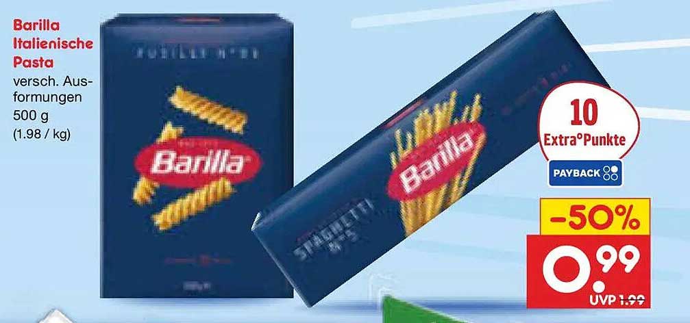 Barilla Italienische Pasta versch. Ausformungen 500 g (1.98 / kg)