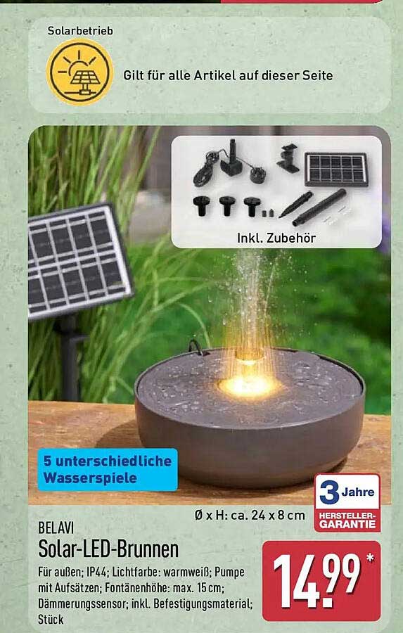 BELAVI Solar-LED-Brunnen