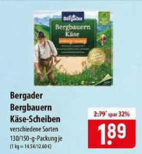 Bergader Bergbauern Käse-Scheiben