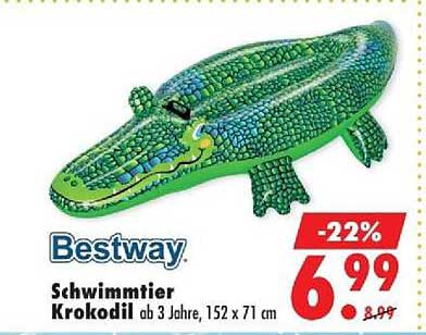 Bestway Schwimmtier Krokodil ab 3 Jahre, 152 x 71 cm