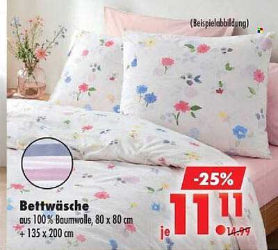 Bettwäsche aus 100% Baumwolle, 80 x 80 cm + 135 x 200 cm