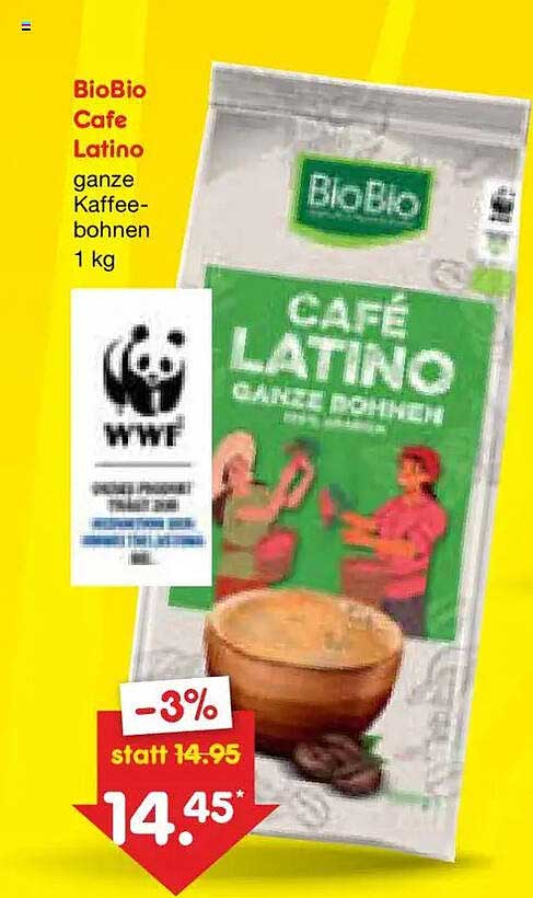 BioBio Cafe Latino ganze Kaffeebohnen 1 kg