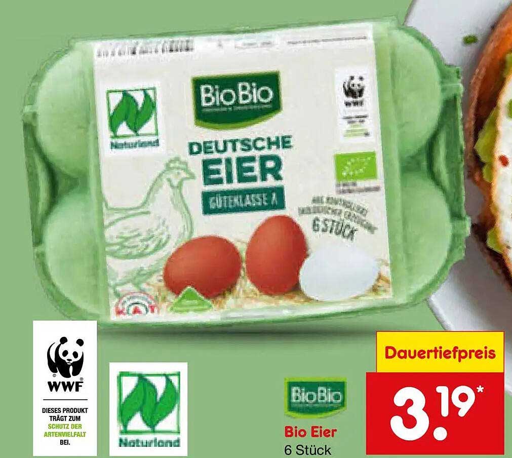 BioBio Deutsche Eier Güteklasse A 6 Stück