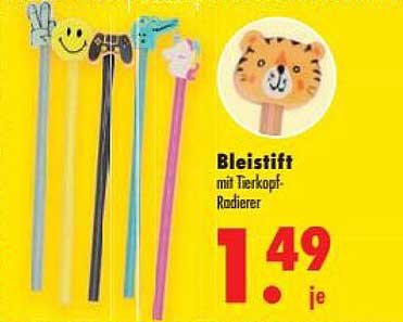 Bleistift mit Tierkopf-Radierer