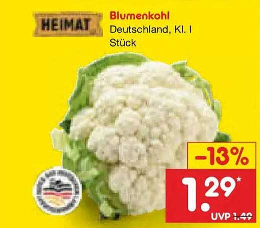 Blumenkohl Deutschland, Kl. I Stück