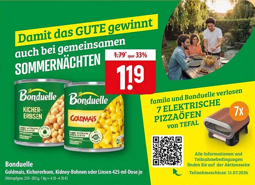 Bonduelle Goldmais, Kichererbsen, Kidney-Bohnen oder Linsen 425-ml-Dose je