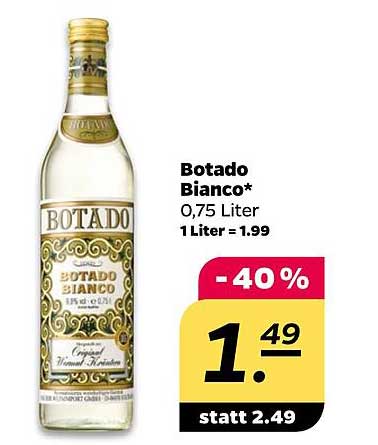 Botado Bianco* 0,75 Liter 1 Liter = 1.99