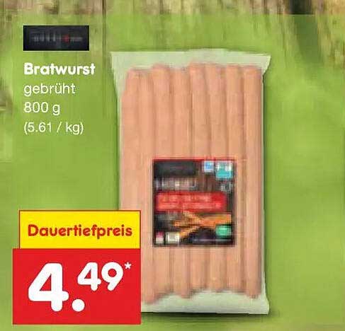 Bratwurst gebrüht 800 g (5.61 / kg)
