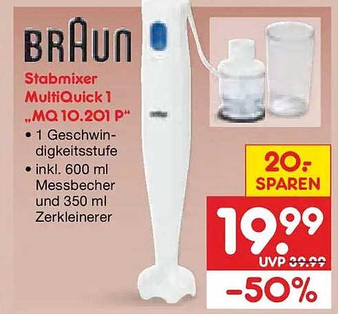 BRAUN Stabmixer MultiQuick 1 „MQ 10.201 P“