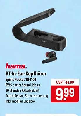 BT-In-Ear-Kopfhörer Spirit Pocket 184103