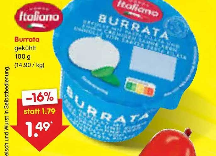 Burrata gekühlt 100 g (14.90 / kg)