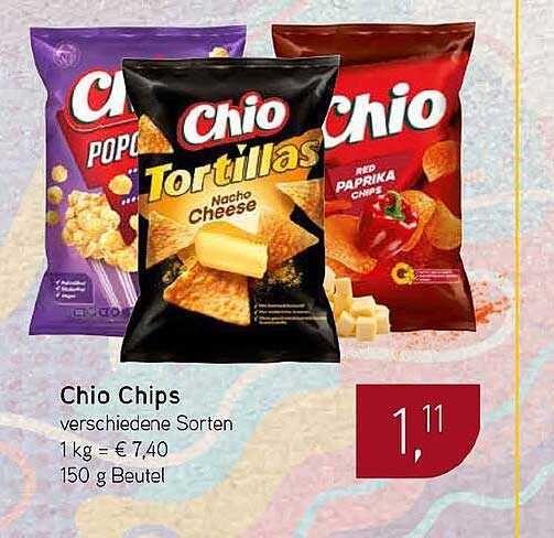 Chio Chips verschiedene Sorten 1kg = € 7,40 150 g Beutel