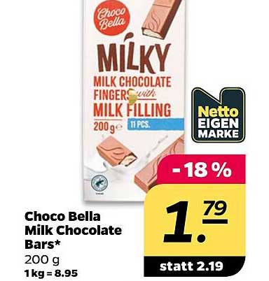 Choco Bella Milk Chocolate Bars*