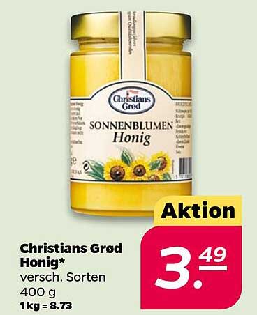 Christians Grød Honig* versch. Sorten 400 g 1 kg = 8.73 Aktion