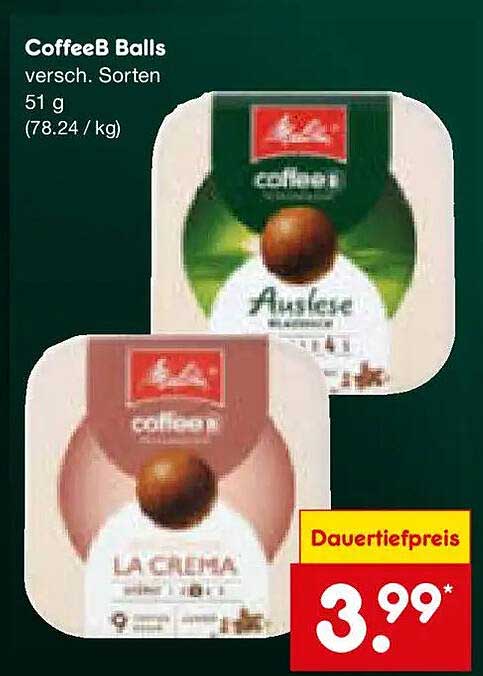 CoffeeB Balls versch. Sorten 51 g (78.24 / kg)