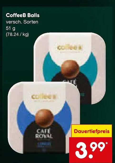 CoffeeB Balls versch. Sorten 51 g (78.24 / kg)