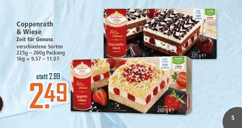 Coppenrath & Wiese Zeit für Genuss verschiedene Sorten 225g – 260g Packung 1kg = 9.57 – 11.07