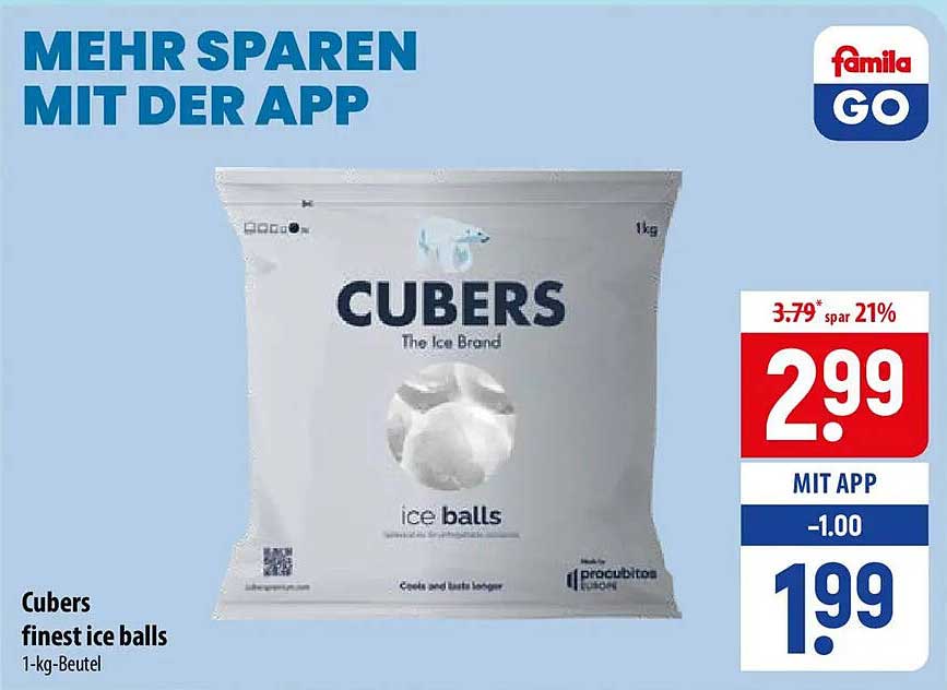 Cubers finest ice balls 1-kg-Beutel
