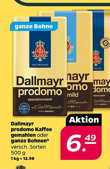 Dallmayr prodomo Kaffee gemahlen oder ganze Bohnen* versch. Sorten 500 g 1 kg = 12.98