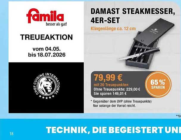 DAMAST STEAKMESSER, 4ER-SET