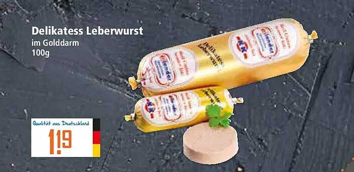 Delikatess Leberwurst im Golddarm 100g