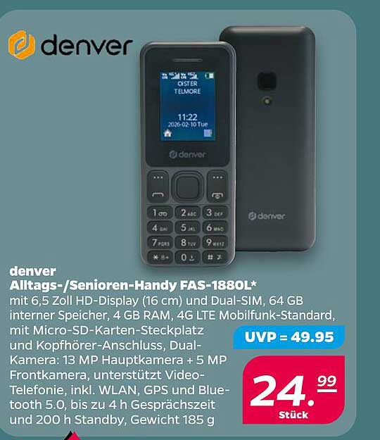 denver Alltags-/Senioren-Handy FAS-1880L*