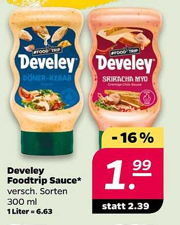 Develey Foodtrip Sauce* versch. Sorten 300 ml