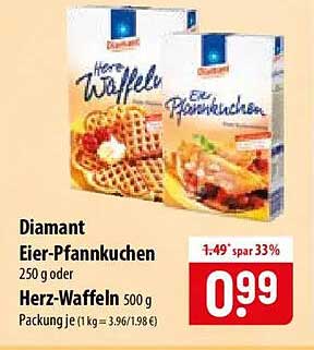 Diamant Eier-Pfannkuchen 250 g oder Herz-Waffeln 500 g